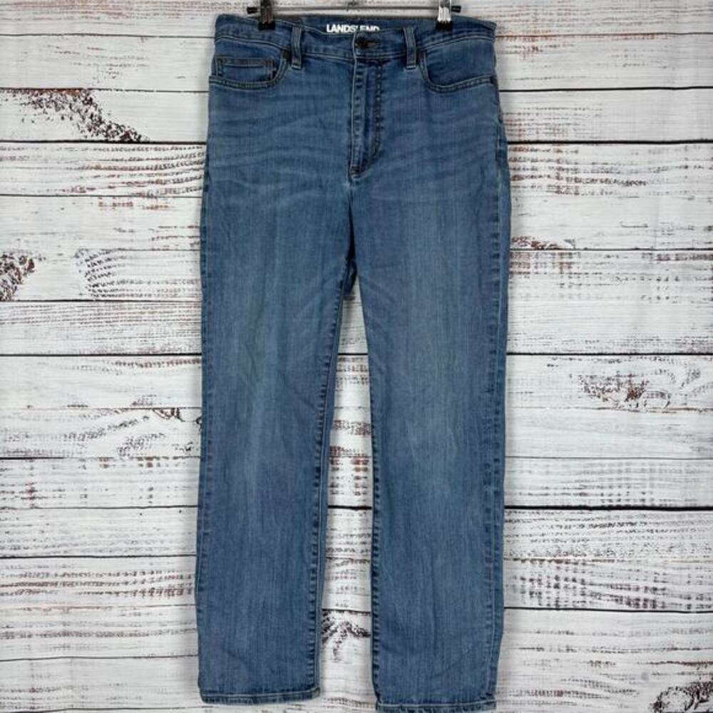 Lands’ End  jeans size 10 denim stretch‎ casual  ankle Straight Leg Jean